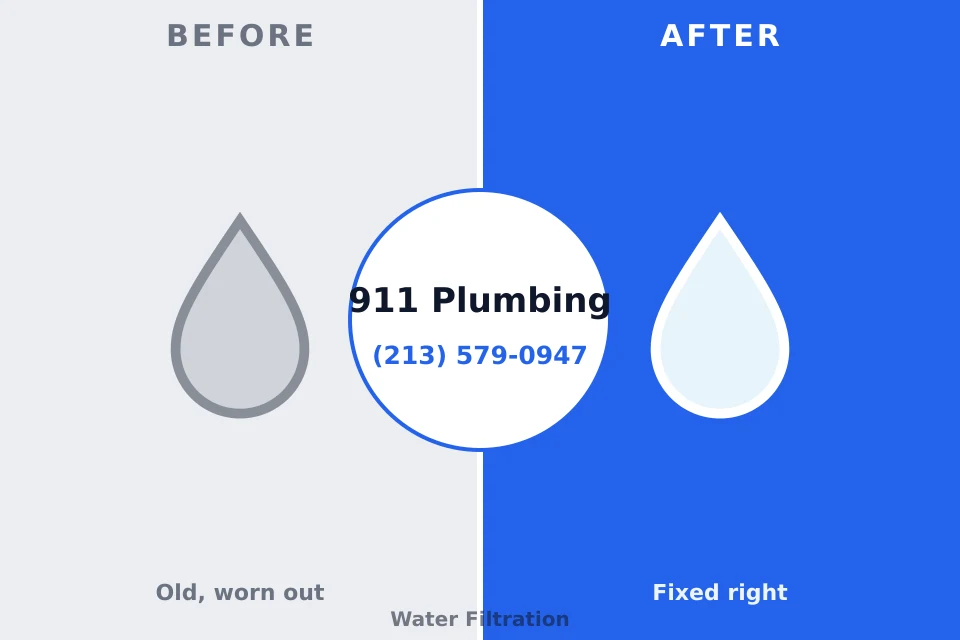 Before and after: plumbing repair Thorp, WI
